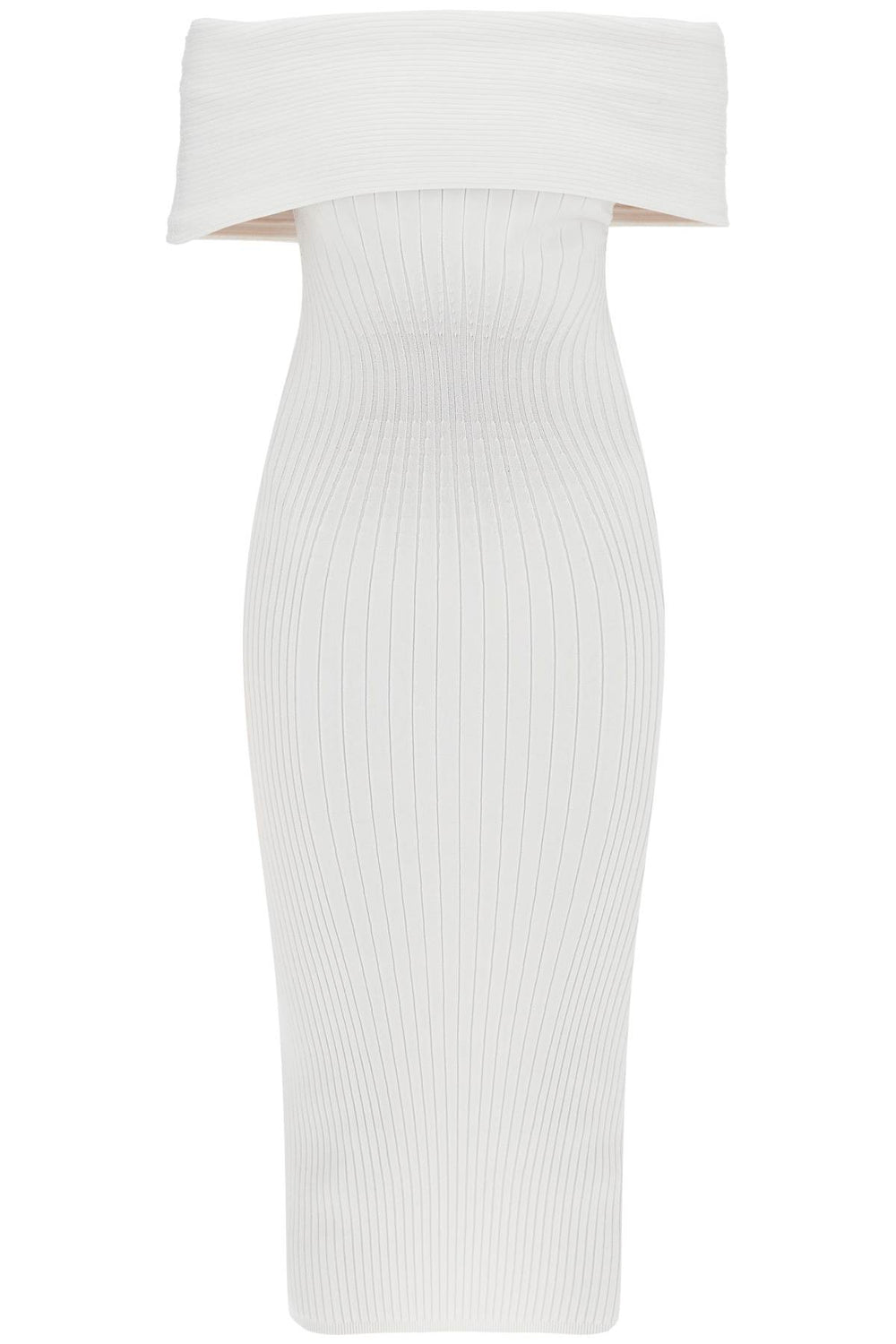 Mugler Off-Shoulder Midi Dress