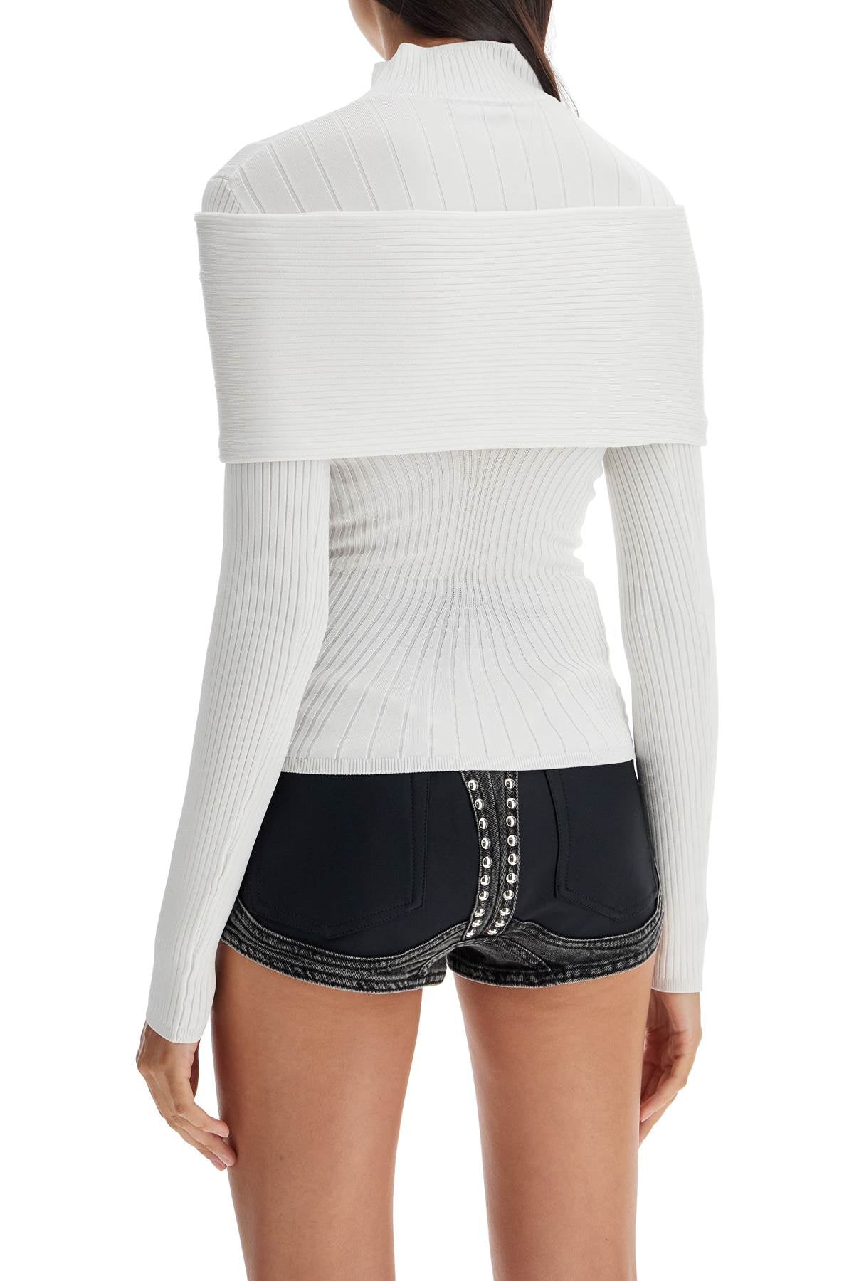 Mugler Long-sleeved Top With Off-shoulder Layer