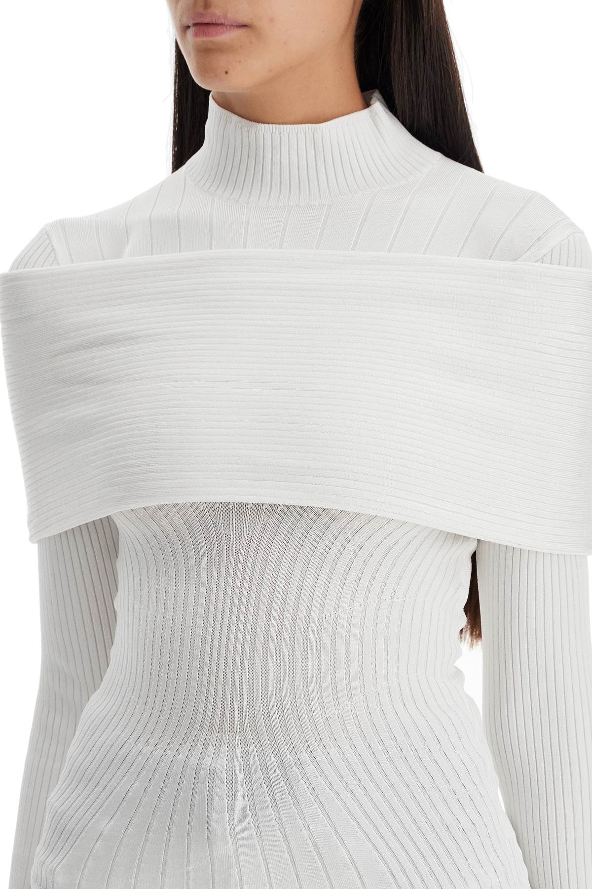 Mugler Long-sleeved Top With Off-shoulder Layer