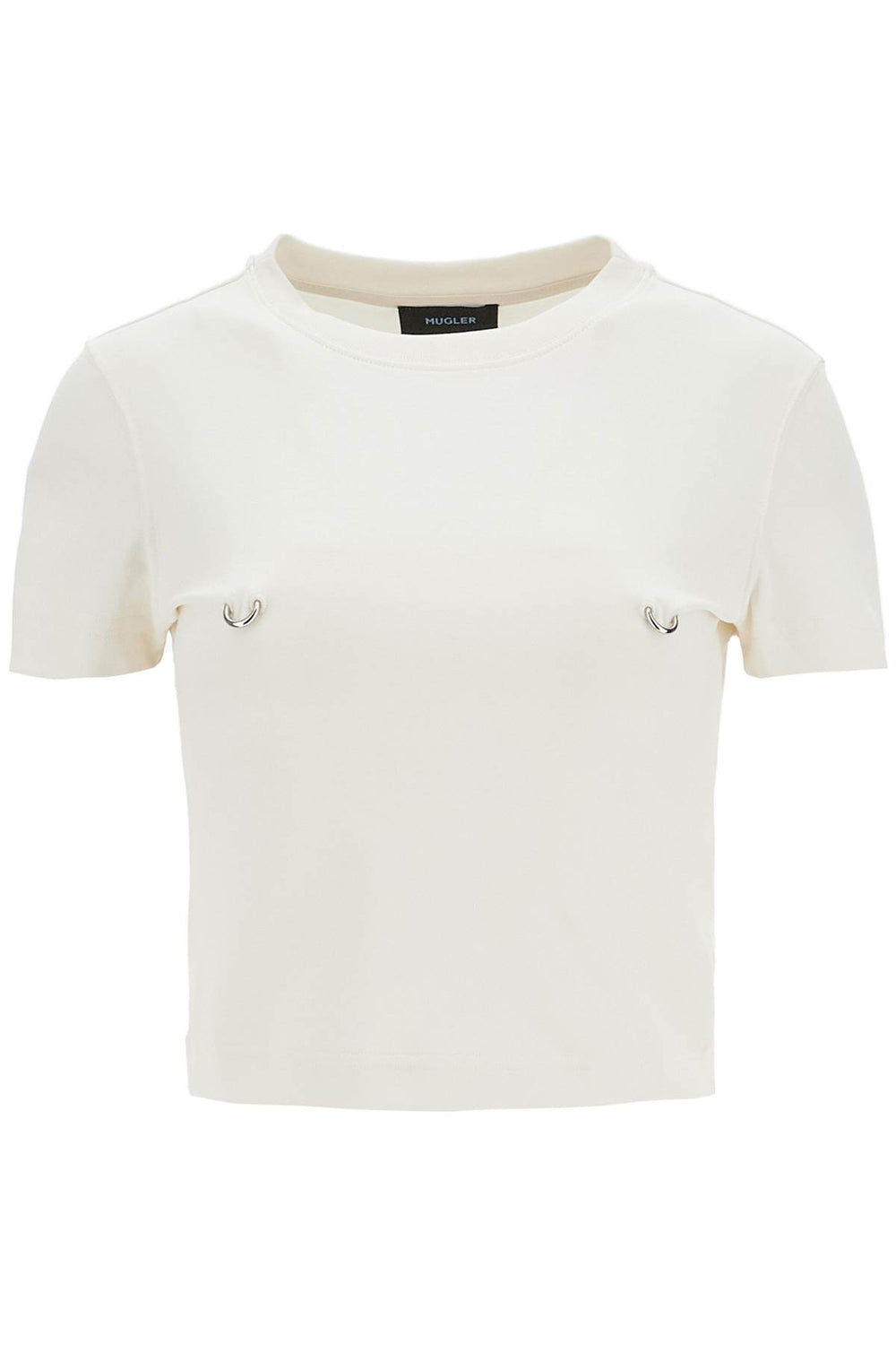 Mugler Cropped T-shirt With Piercing