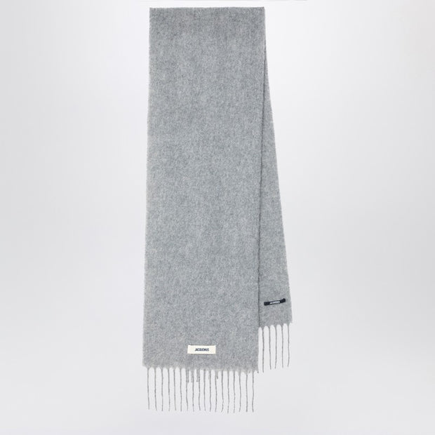 JACQUEMUS Grey Scarf In Alpaca And Mohair
