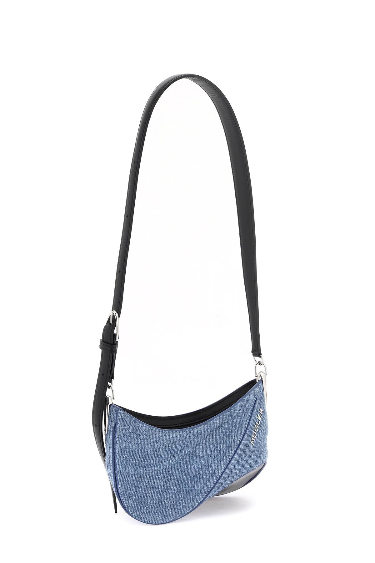 Mugler Small Denim Spiral Curve 01 Bag