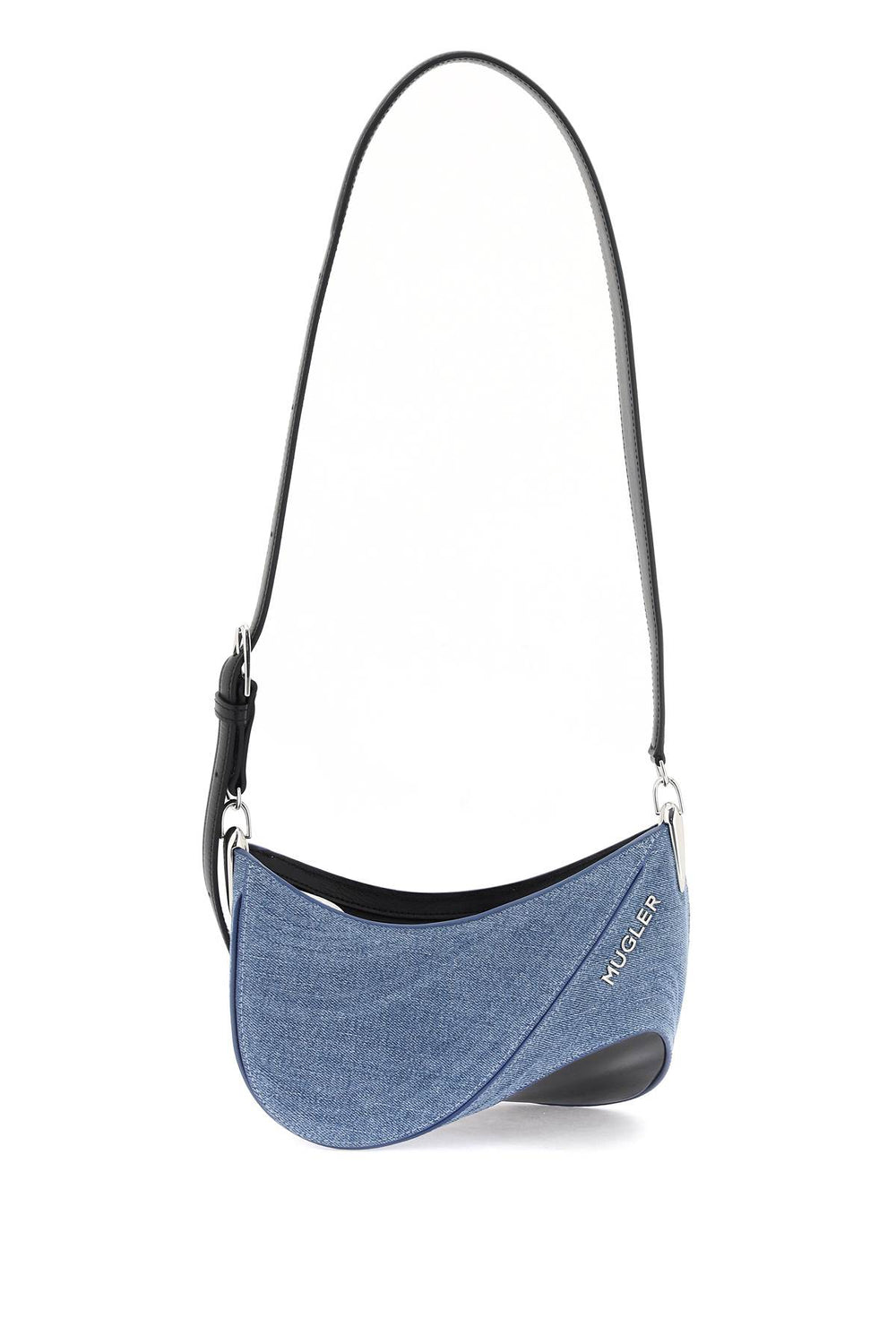 Mugler Small Denim Spiral Curve 01 Bag