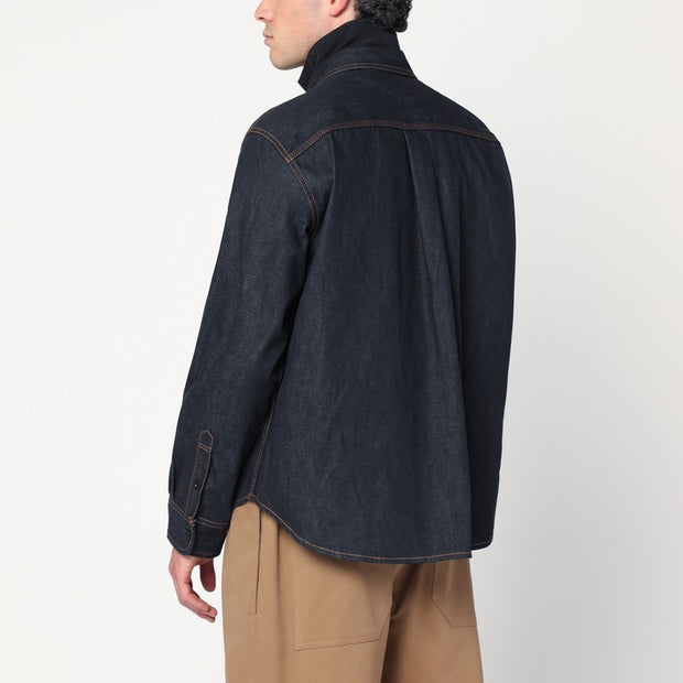Sacai Shirt With Pockets In Dark Blue Denim