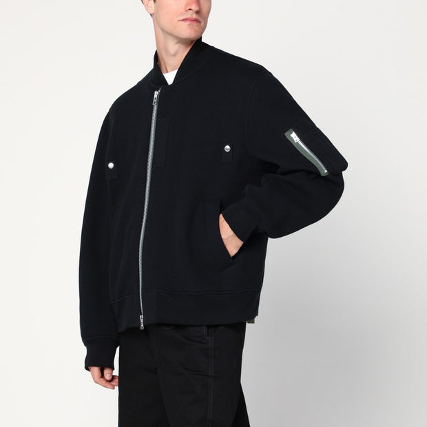 Sacai Black Zip Sweatshirt