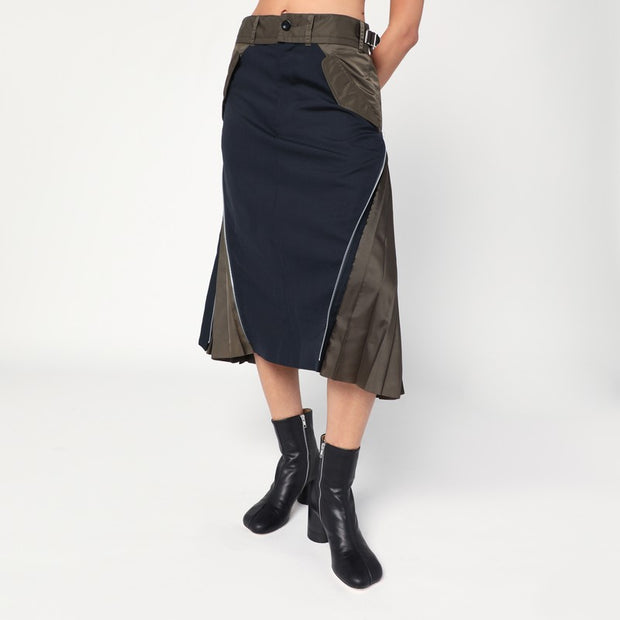 Sacai Navy/kaki Tailored Skirt