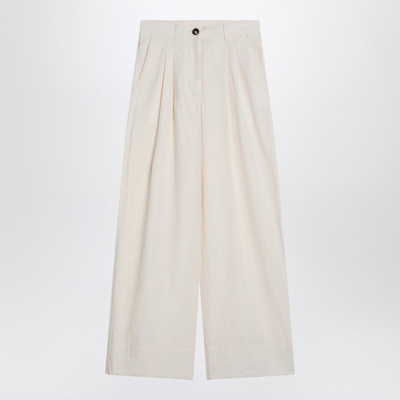 MKDT STUDIO Wide Écru Trousers In Cotton