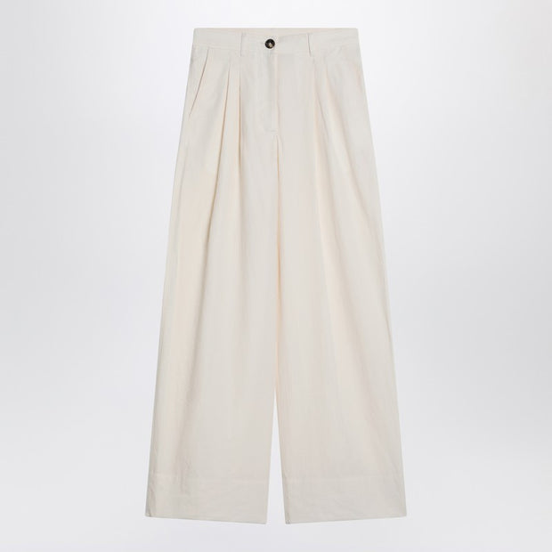 MKDT STUDIO Wide Écru Trousers In Cotton