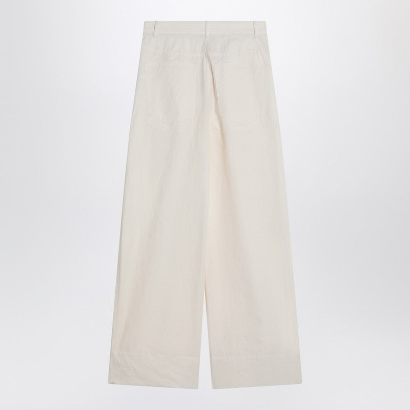 MKDT STUDIO Wide Écru Trousers In Cotton