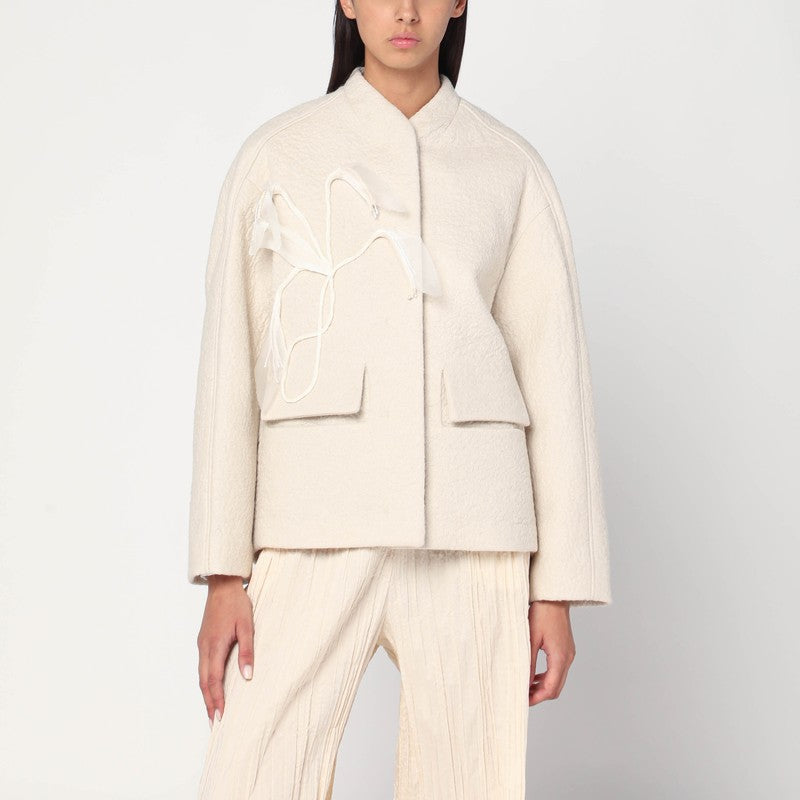 MKDT STUDIO Jacket In Boiled Wool Écru