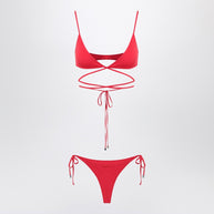 The Attico Two-piece Triangle Bikini In Red