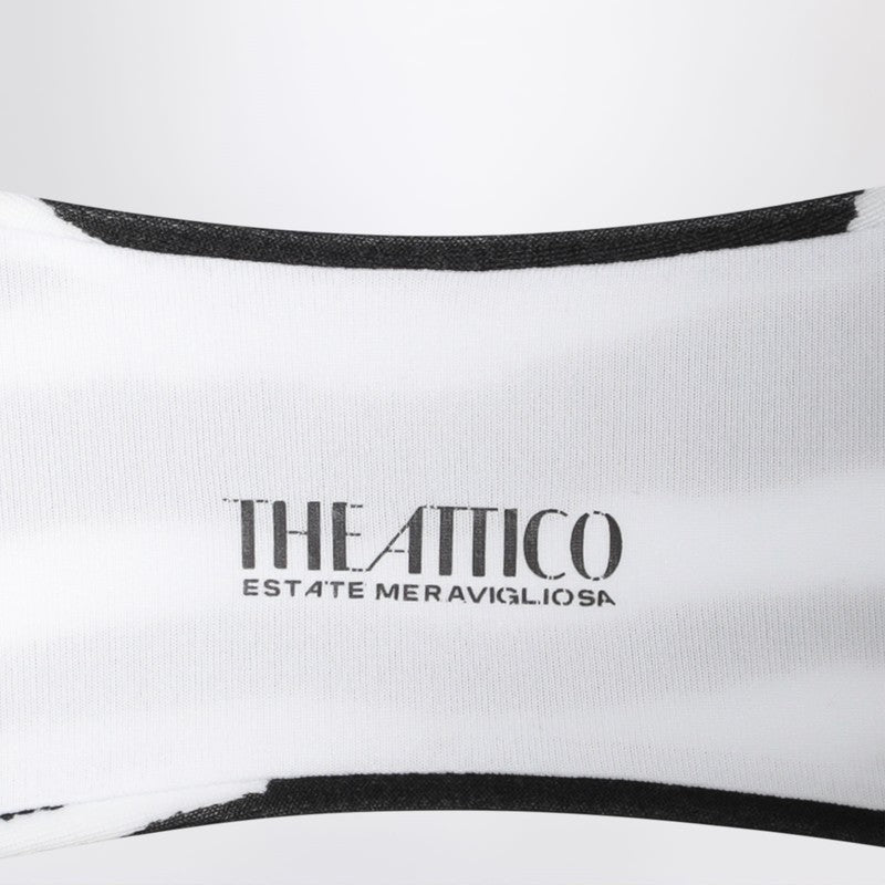The Attico Two-piece Zebra Bikini In Black/white