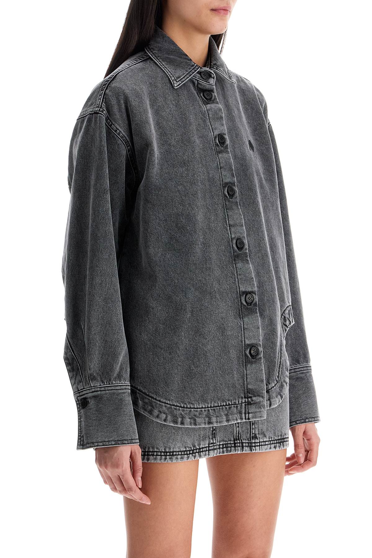 The Attico Oversized Black Denim Shirt