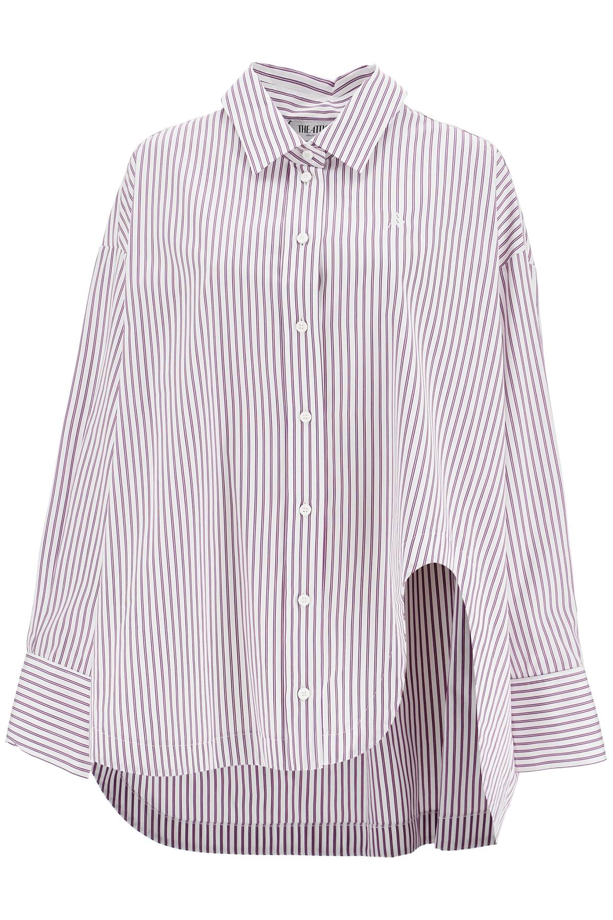 The Attico White And Purple Striped Oversized Shirt