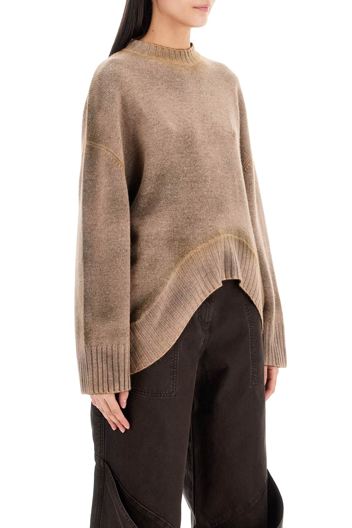 The Attico Asymmetric Wool And Cashmere Pullover Sweater