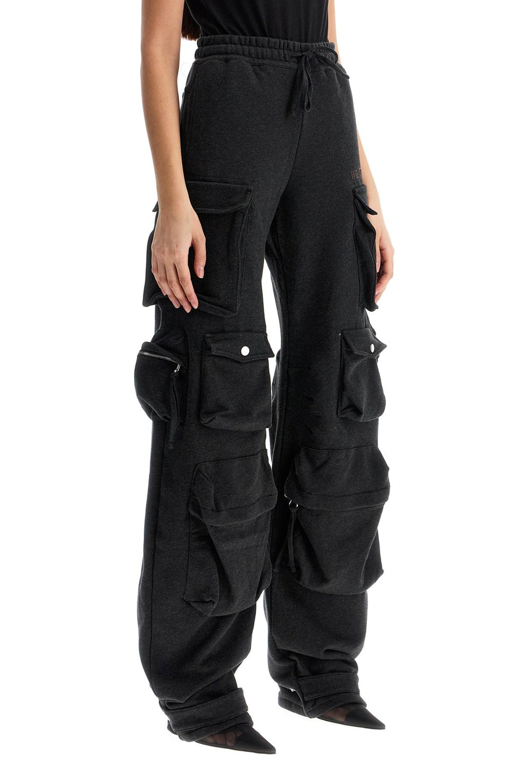 The Attico High-waisted Loose Black Fade Cotton Pants