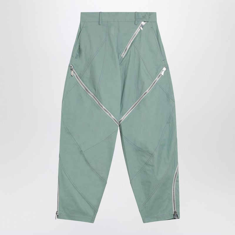 The Attico Sage Green Trousers With Zip