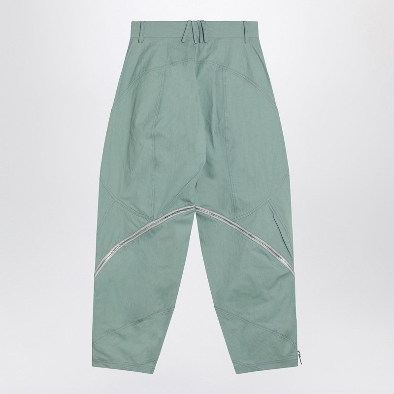 The Attico Sage Green Trousers With Zip