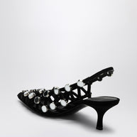 The Attico Black Grid Slingback