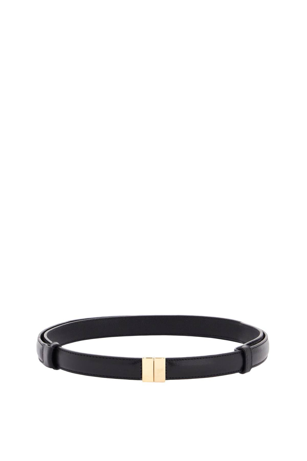 Toteme Black Calfskin Belt With Sliding Closure