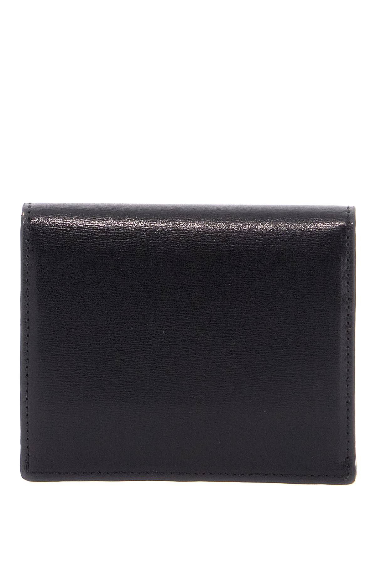 Toteme Compact T-lock Black Glossy Leather Credit Card Holder