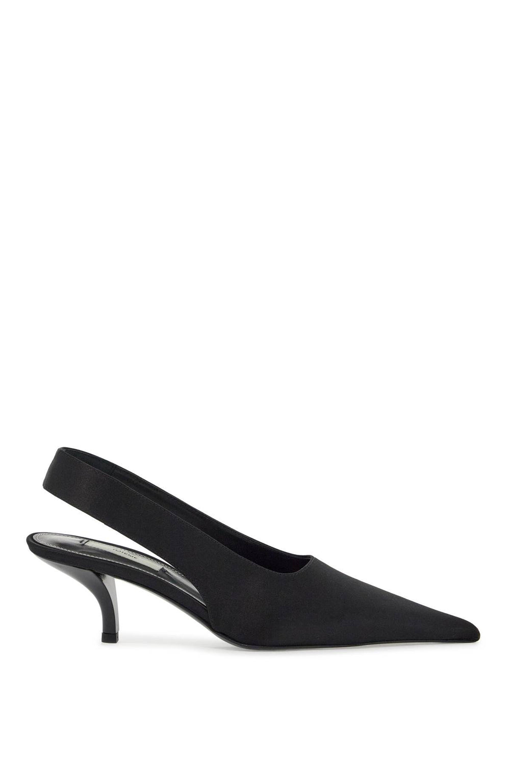 Toteme Black Satin Slingback Pumps