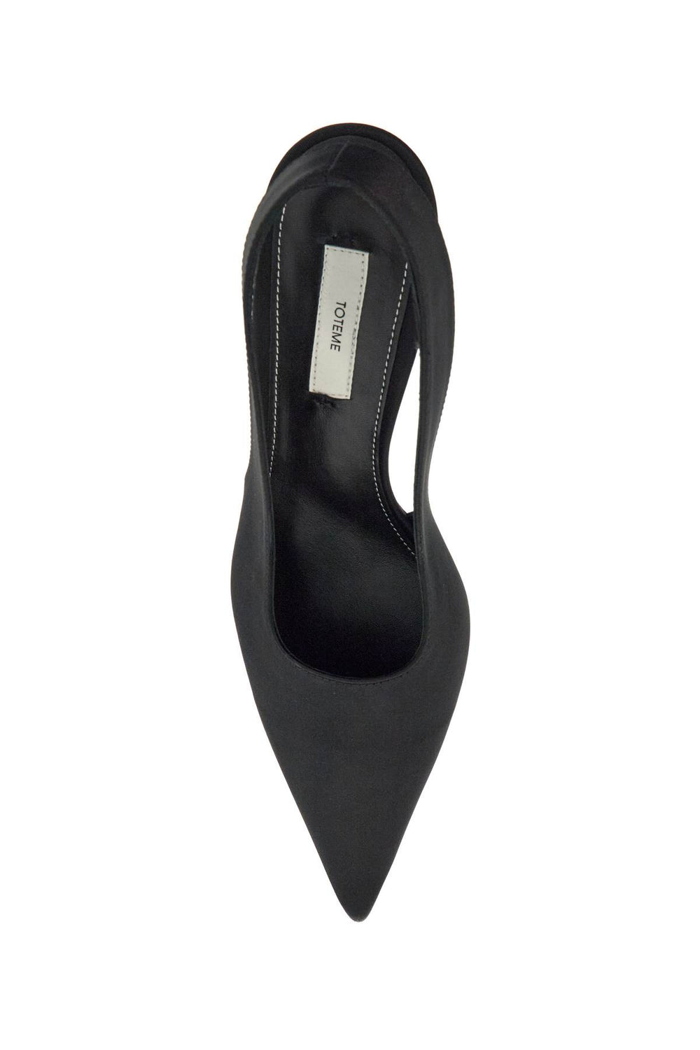 Toteme Black Satin Slingback Pumps