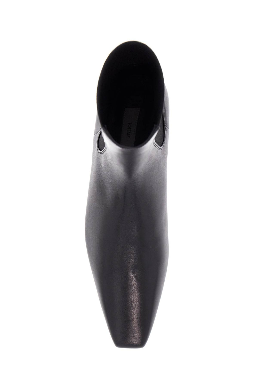 Toteme Shiny Black Leather Chelsea Boots