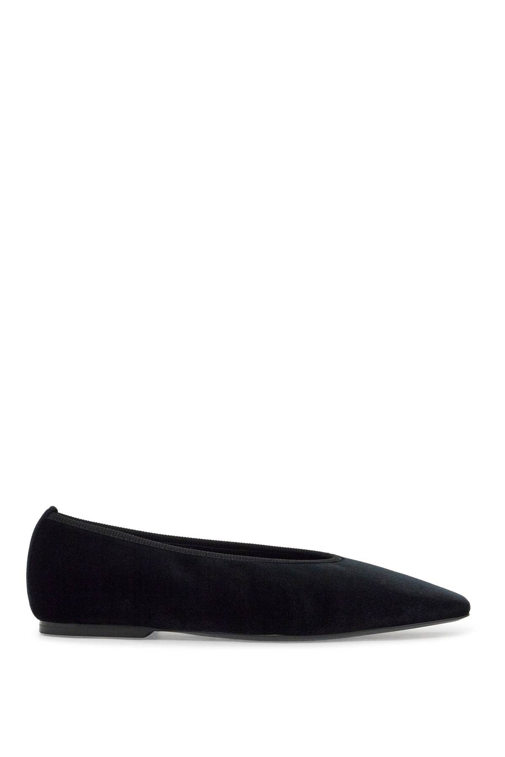 Toteme Black Velvet Ballet Flats