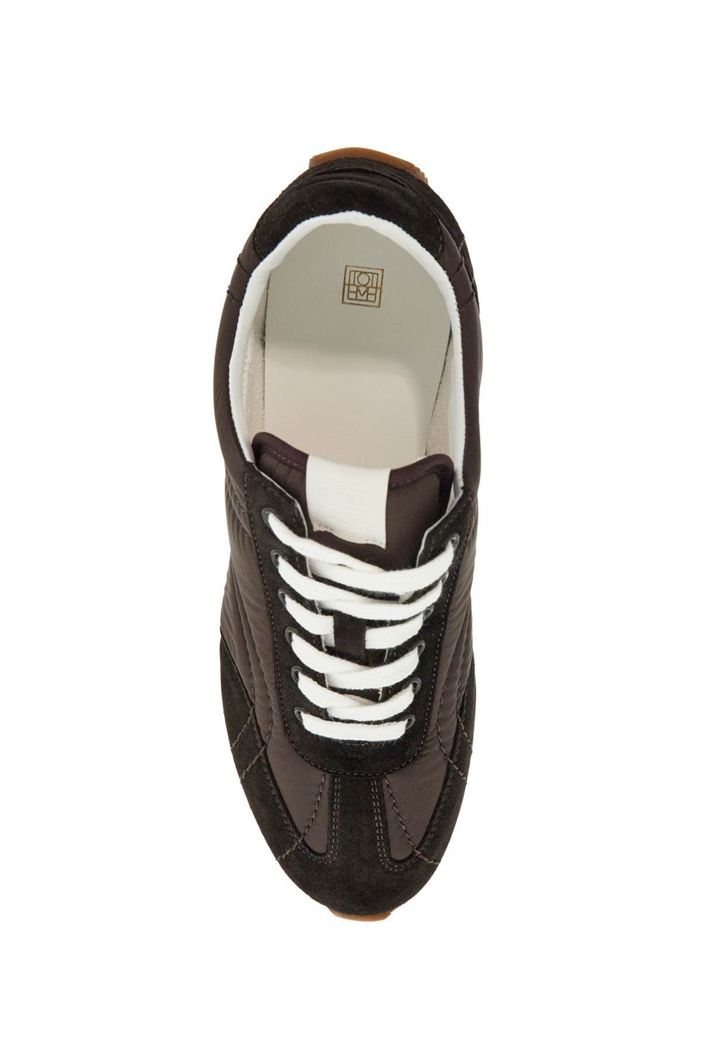 Toteme Dark Brown Suede Sneakers With Recycled Materials