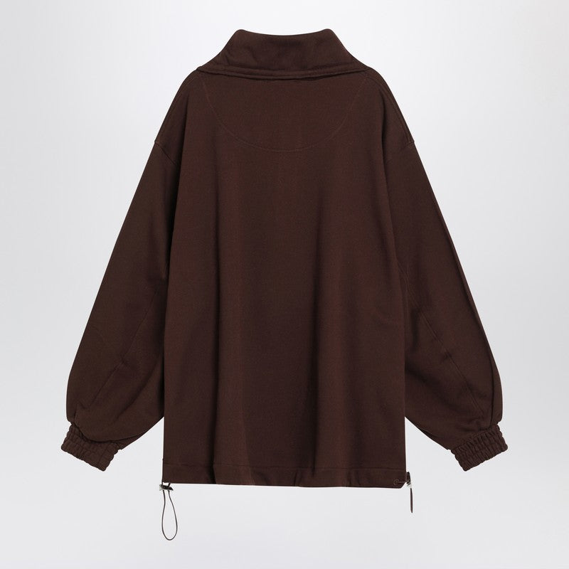 The Attico Brown Cotton Sweatshirt With Logo