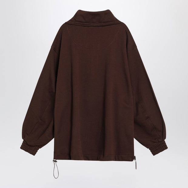 The Attico Brown Cotton Sweatshirt With Logo
