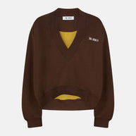 The Attico Brown Cotton Sweatshirt With Logo