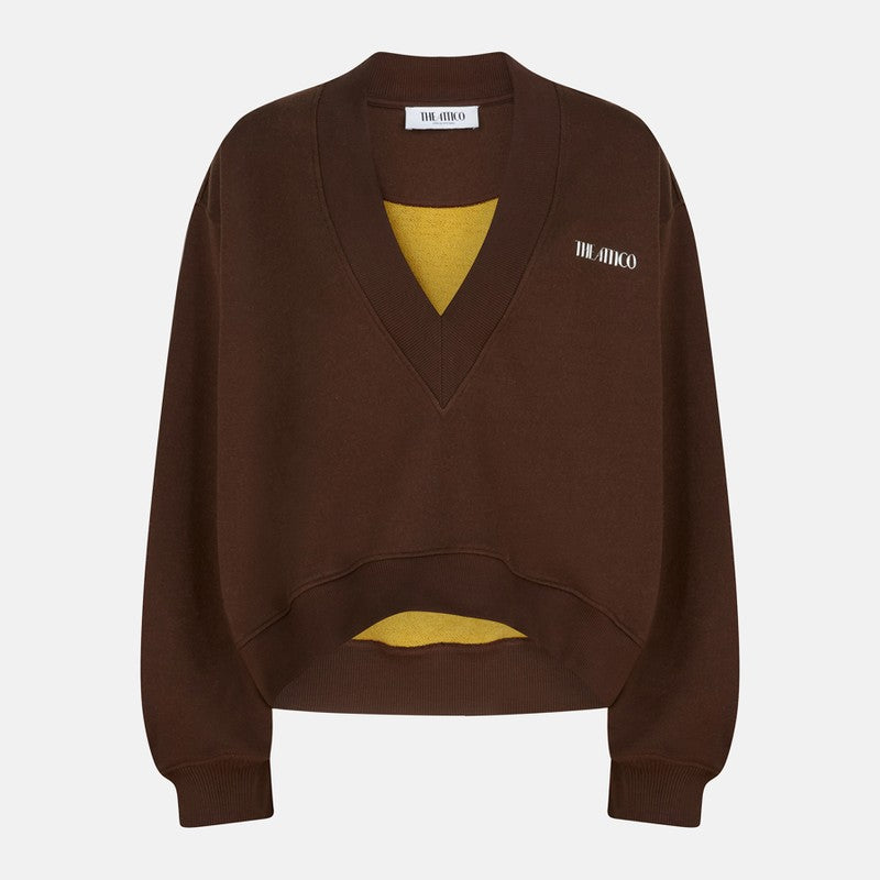 The Attico Brown Cotton Sweatshirt With Logo