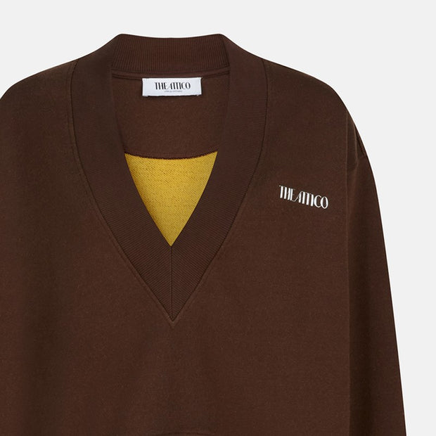 The Attico Brown Cotton Sweatshirt With Logo