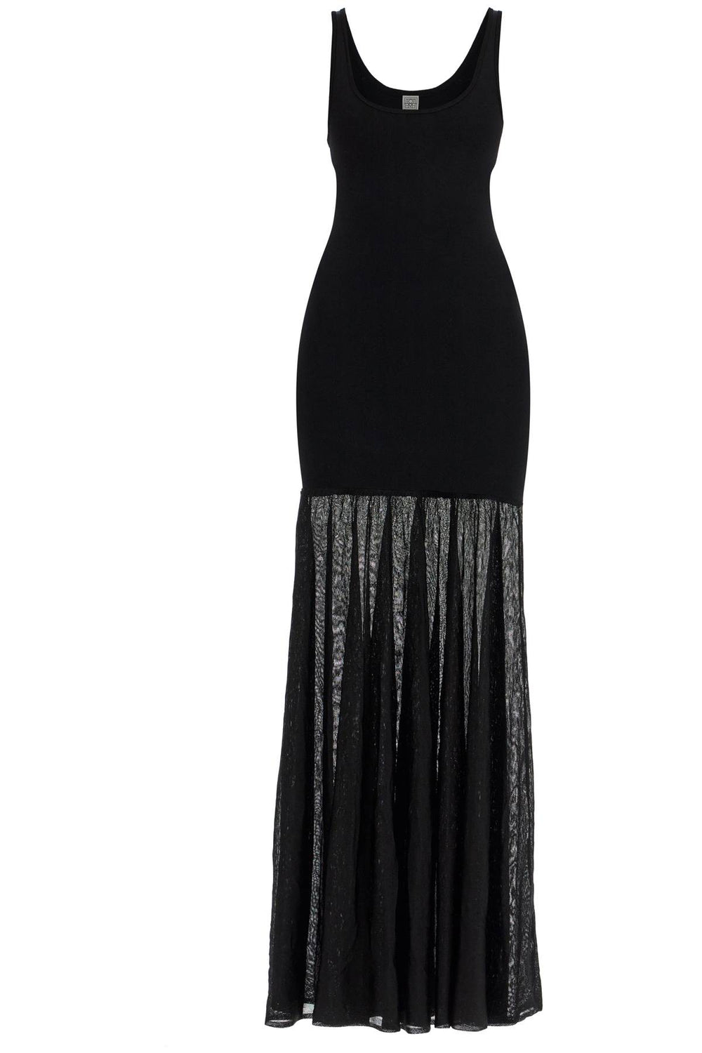 Toteme Long Black Evening Sleeveless Dress With Wide Neckline