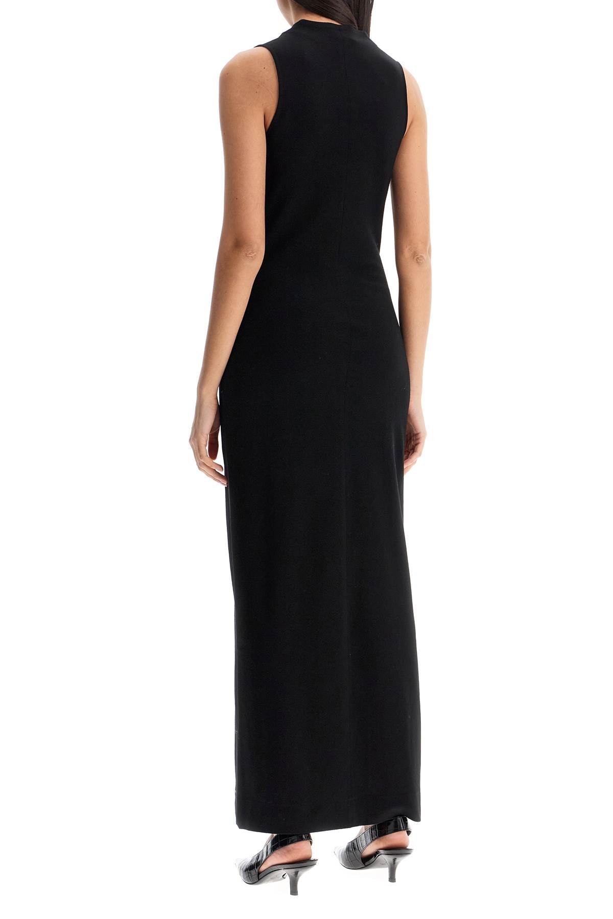 Toteme Cowl Neck Maxi Dress In Black Wool