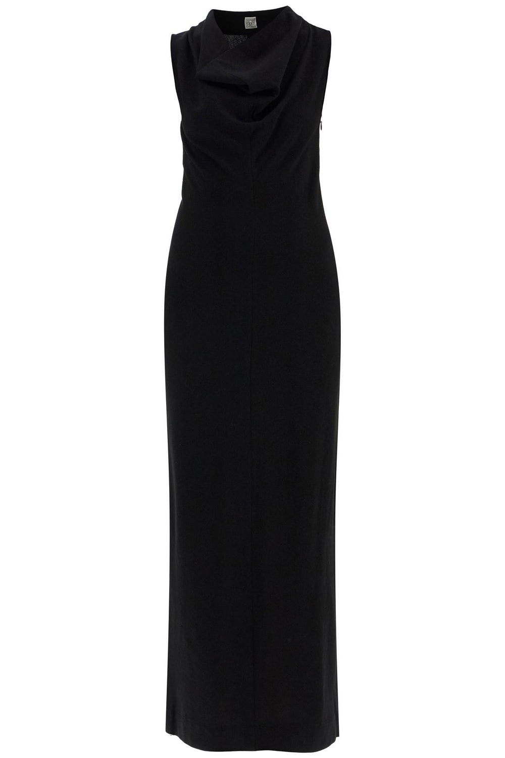 Toteme Cowl Neck Maxi Dress In Black Wool