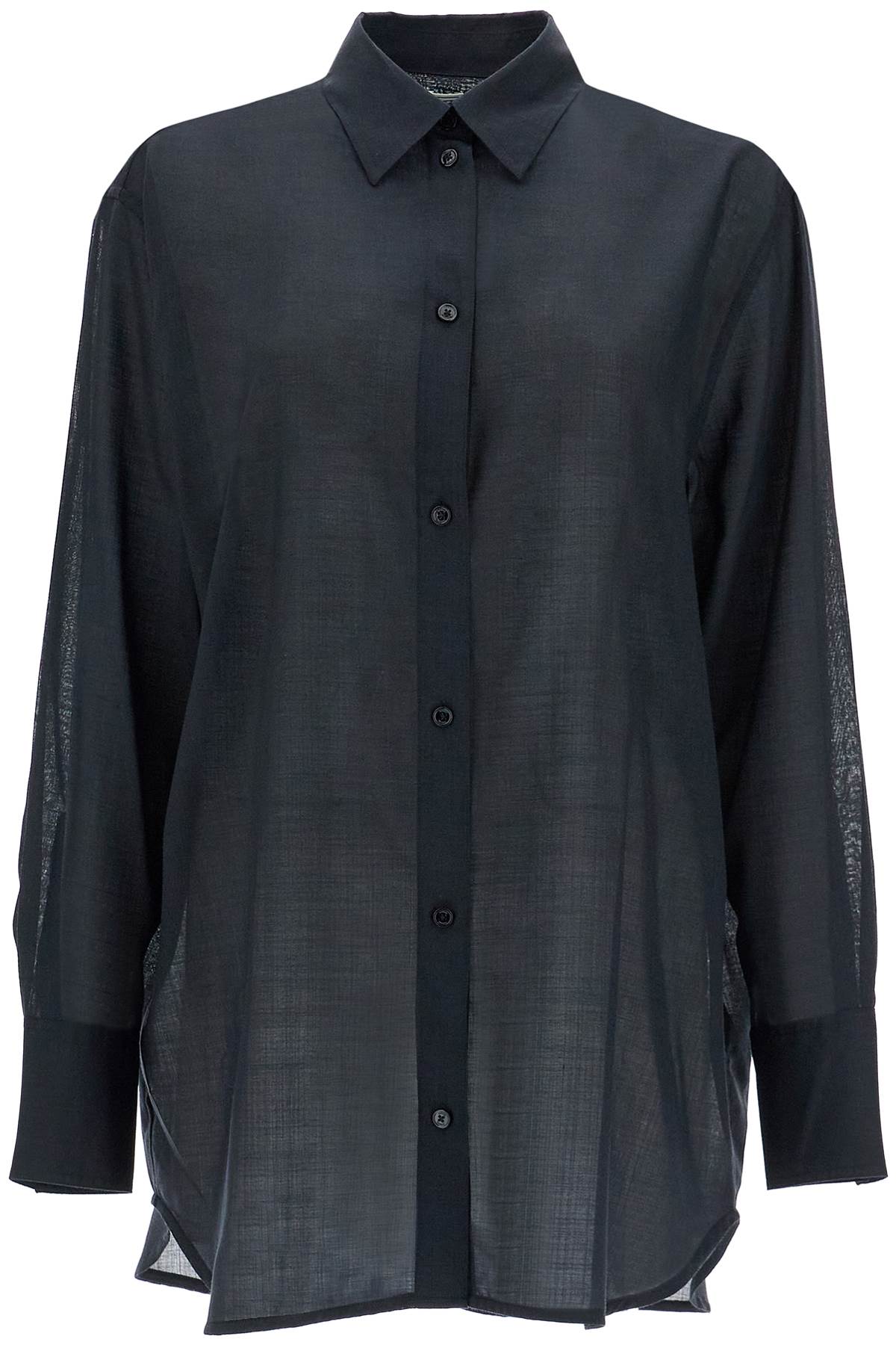 Toteme Black Relaxed Fit Wool Shirt