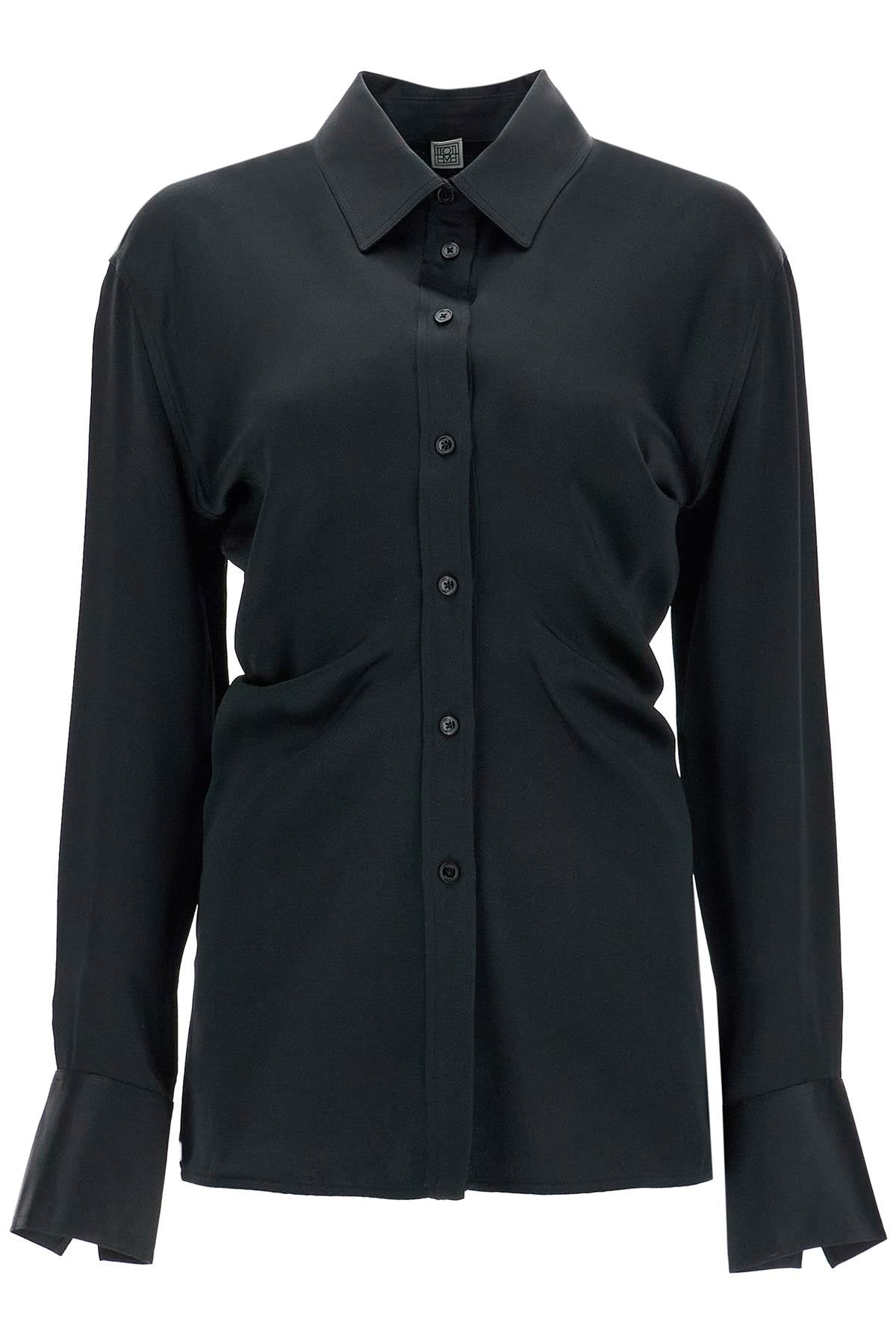 Toteme Black Loose-fit Long Sleeve Shirt