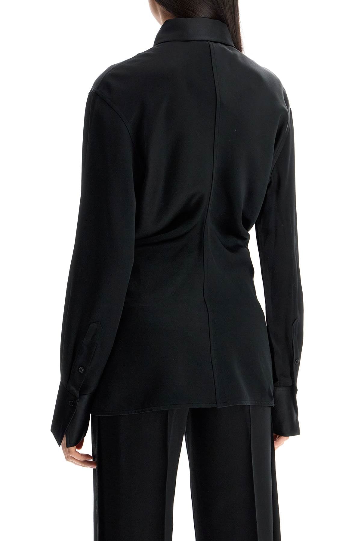 Toteme Black Loose-fit Long Sleeve Shirt