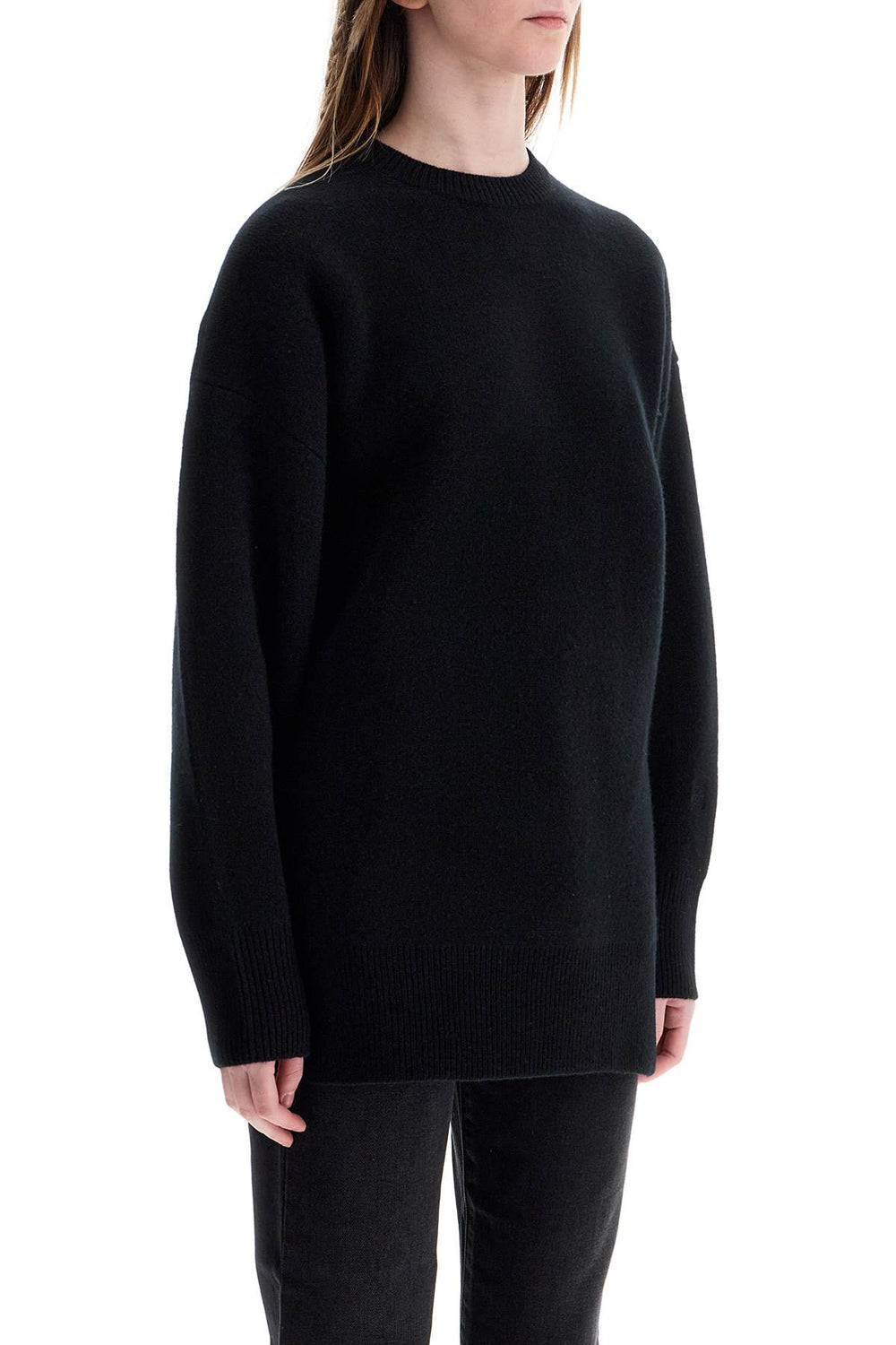 Toteme Oversized Black Wool And Cashmere Sweater