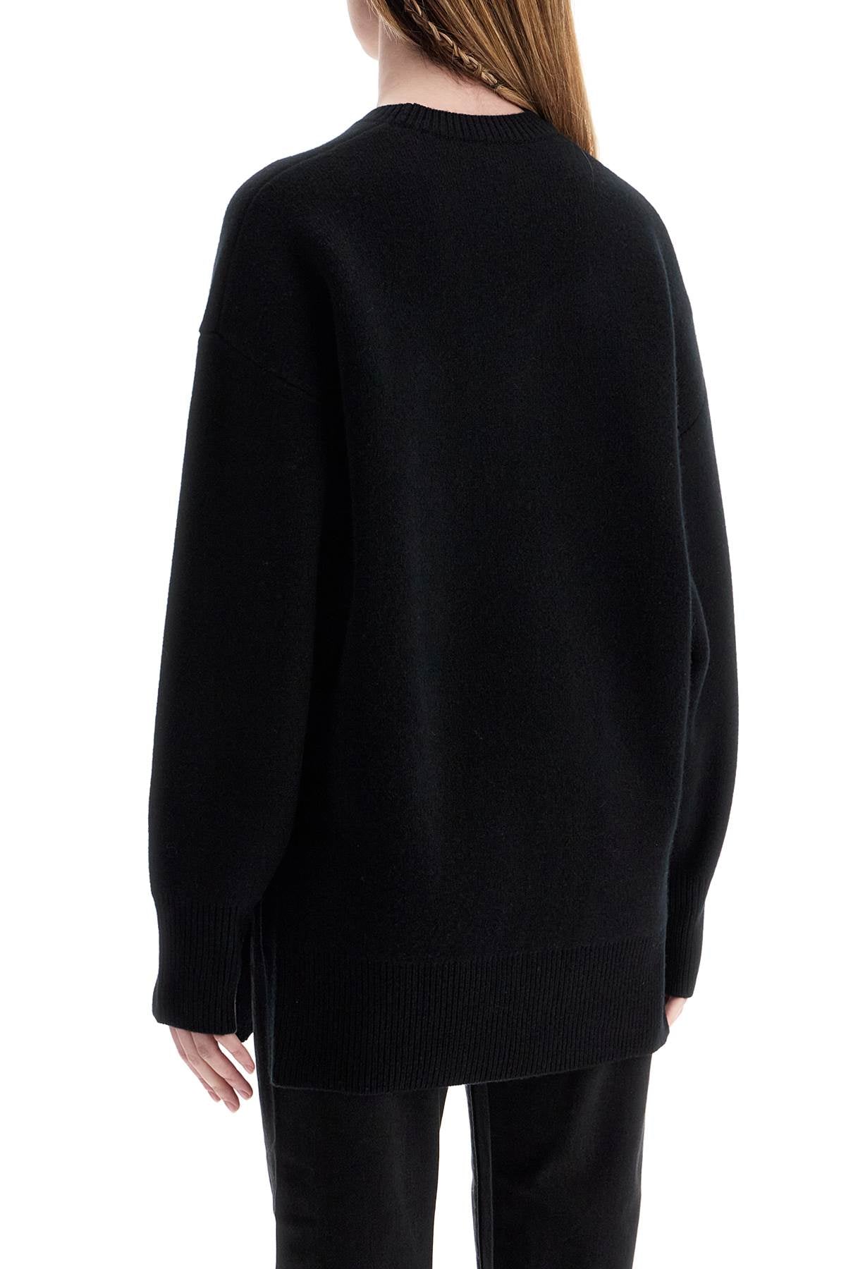 Toteme Oversized Black Wool And Cashmere Sweater