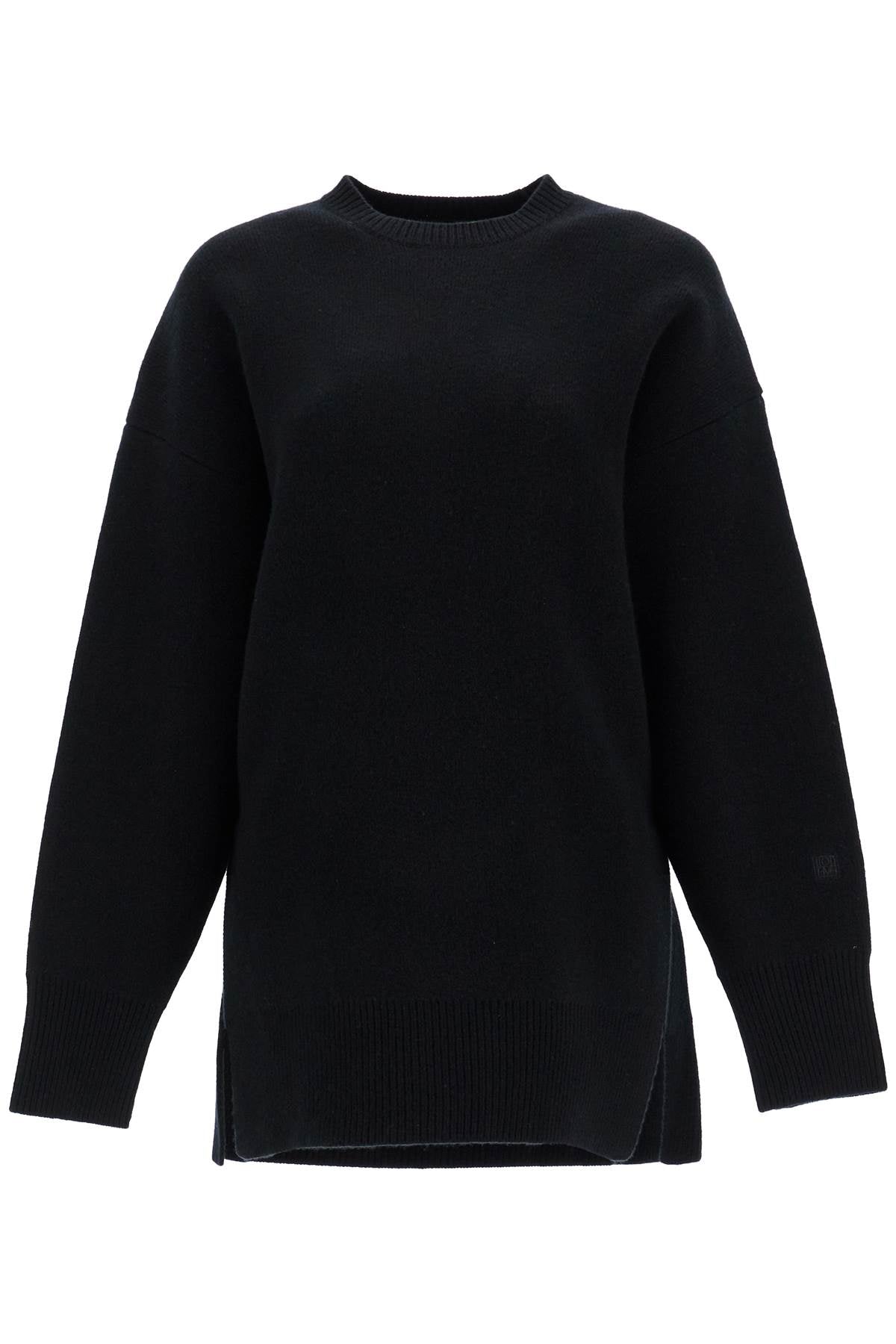 Toteme Oversized Black Wool And Cashmere Sweater