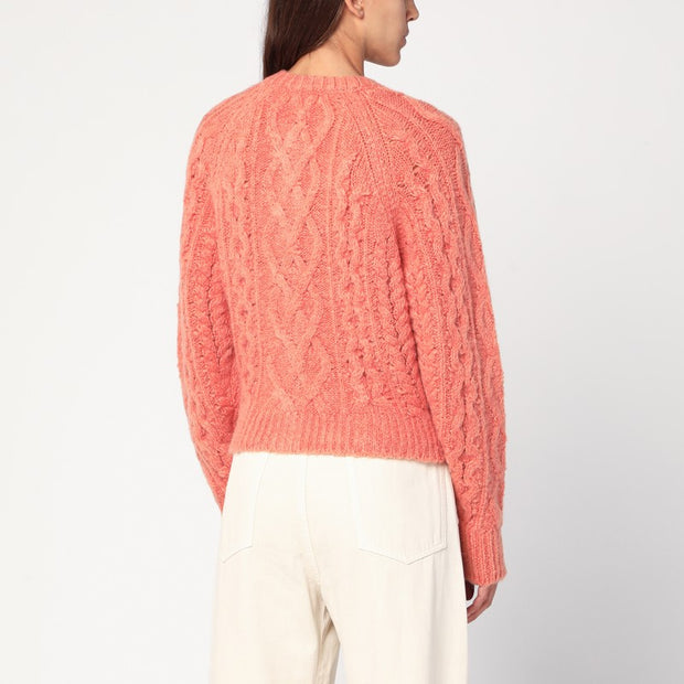 ISABEL MARANT Étoile Rust Pink Yara Openwork Knit Cardigan
