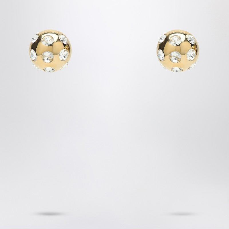 JACQUEMUS Square Round Earrings With Rhinestones