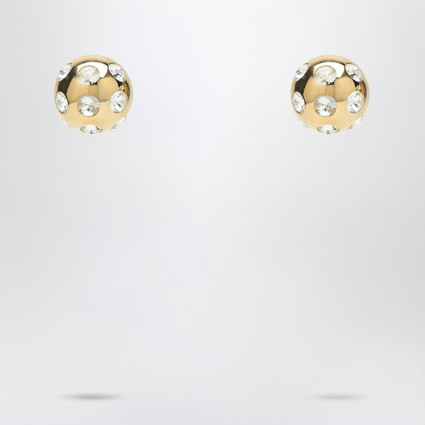 JACQUEMUS Square Round Earrings With Rhinestones