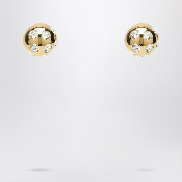 JACQUEMUS Square Round Earrings With Rhinestones