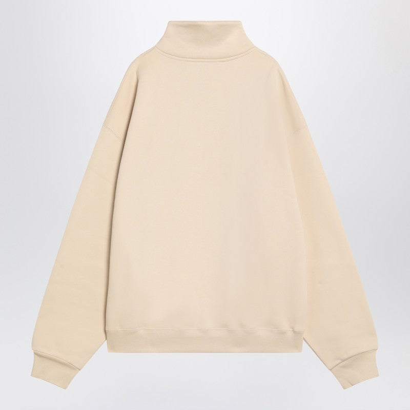 JACQUEMUS Beige Cotton Zip-up Sweatshirt