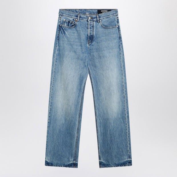 JACQUEMUS Straight Leg Denim Pants In Indigo Color